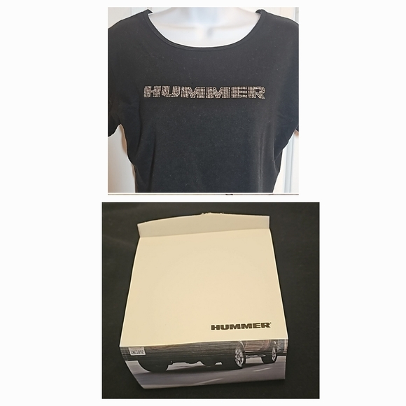HUMMER T-shirt S Black with rhinestones, Also a HUMMER notepad 4" slightly used - Picture 3 of 16